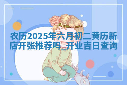 农历2025年六月初二黄历新店开张推荐吗,开业吉日查询